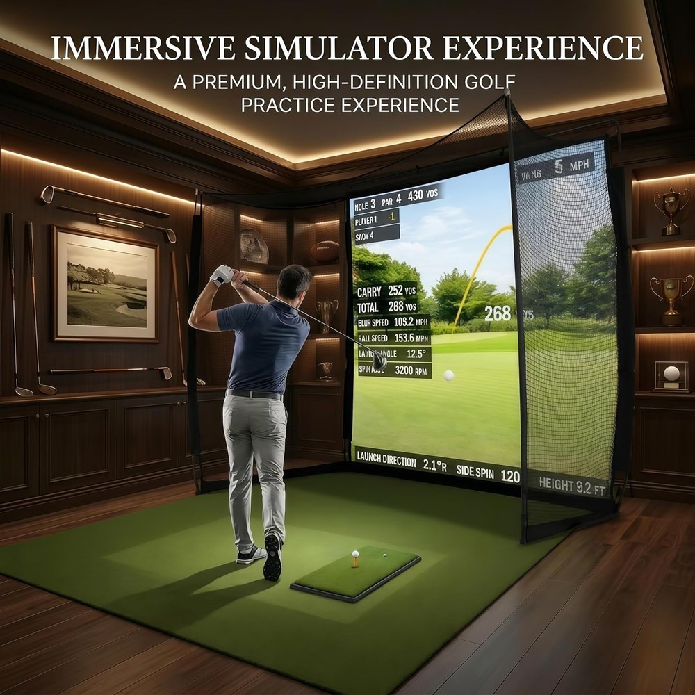 Golf Simulator Net, Net Return, for Garage, Hitting, Backyard, Driving, Indoor
