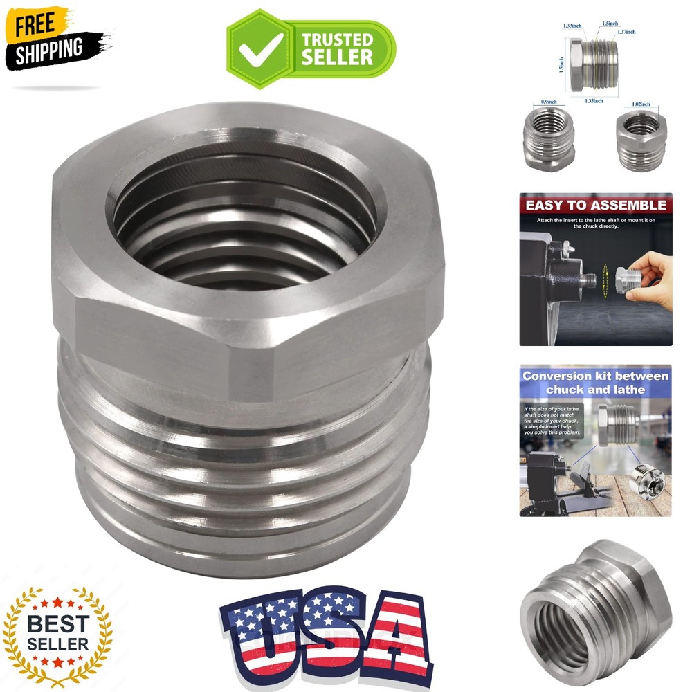 1 Inch 8 TPI Thread Chuck Insert/Adapter Compatible with NOVA lathe External ...