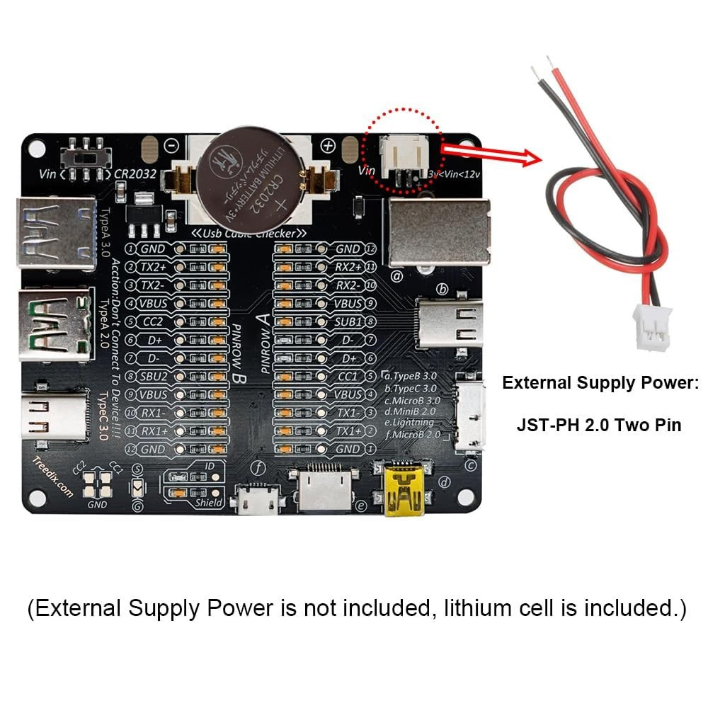 USB Cable Tester Board Checker Data Wire with Acrylic Case...