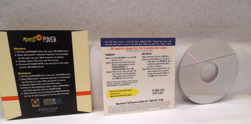 6 Vintage Net Disc Mac & Windows Software CDs