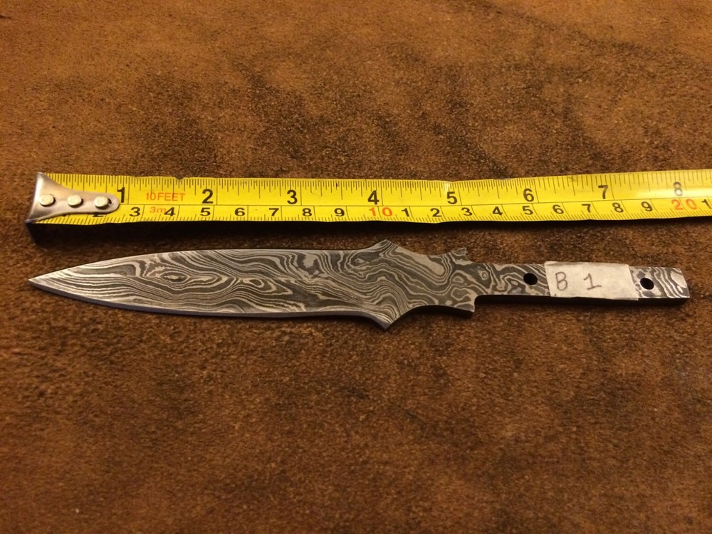 Handmade Pattern Welded Damascus Steel Blank Blade-Knife Making-Klinge-B1