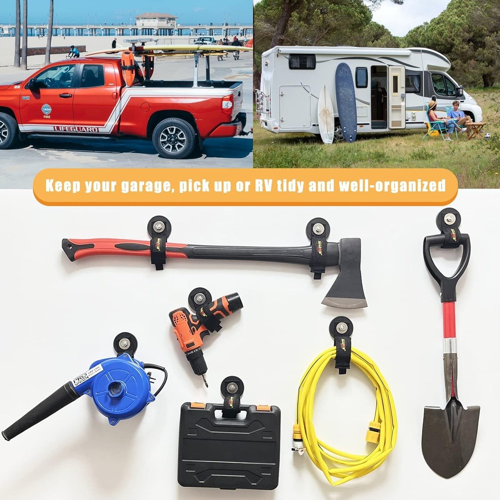 Heavy Duty Magnetic Hooks 4pc Cable Rope Wire Storage Garage Workshop