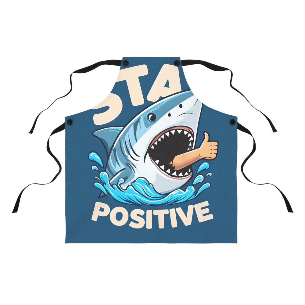 Shark Theme (Stay Positive) Apron