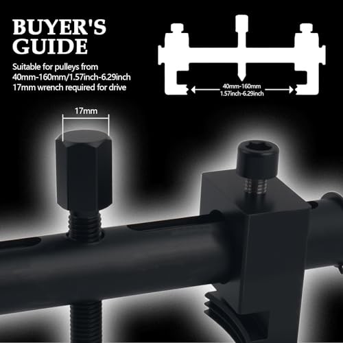Pulley Puller Tool with 17mm Hexagonal Wrench,Crankshaft Pulley Removal Tool