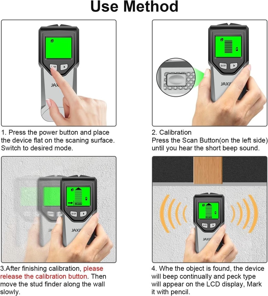 Accurate Wall Scanner - 5-in-1 Stud Finder with LCD, Perfect for DIY Projects