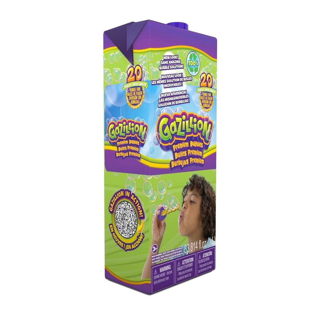 Bubbles Bubble Solution 1L - Giant, Vibrant, Safe Bubbles with Eco-Friendly...