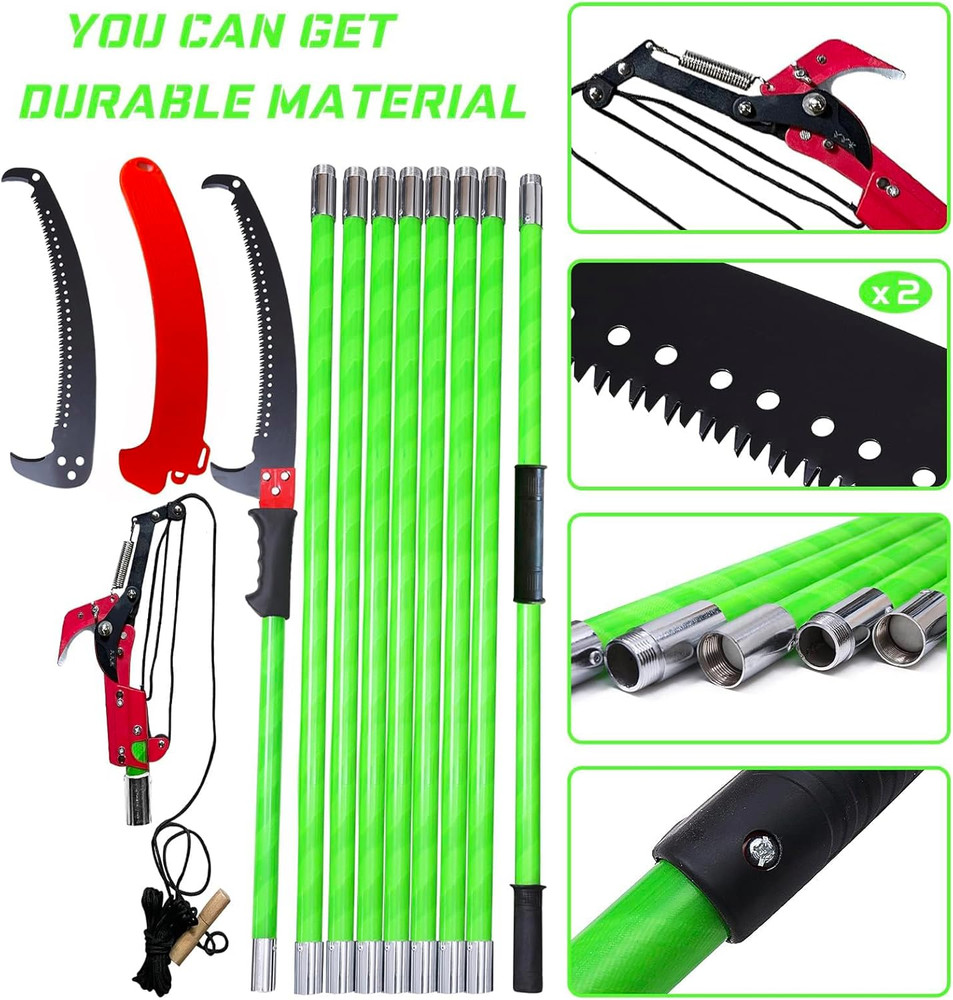 Pole Saw for Tree Trimming - 30 FT Extendable Tree Pruner, Long Handle Tree Trim