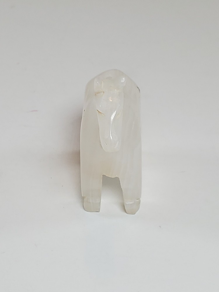 White Stone Carved Horse 2 inches