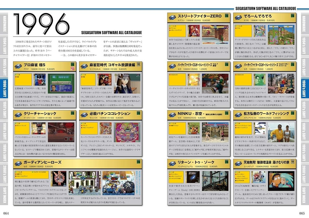 Sega Saturn Perfect Catalogue Console Reference Book Hardware Software Japan