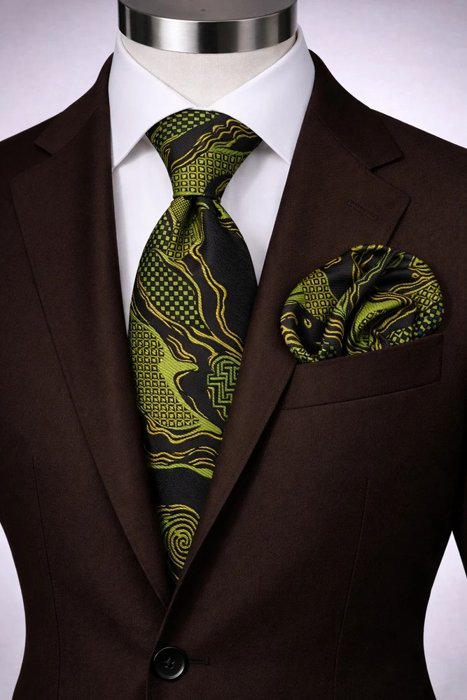 OLYMPIA TIE & POCKET SQAURE by VERSE9
