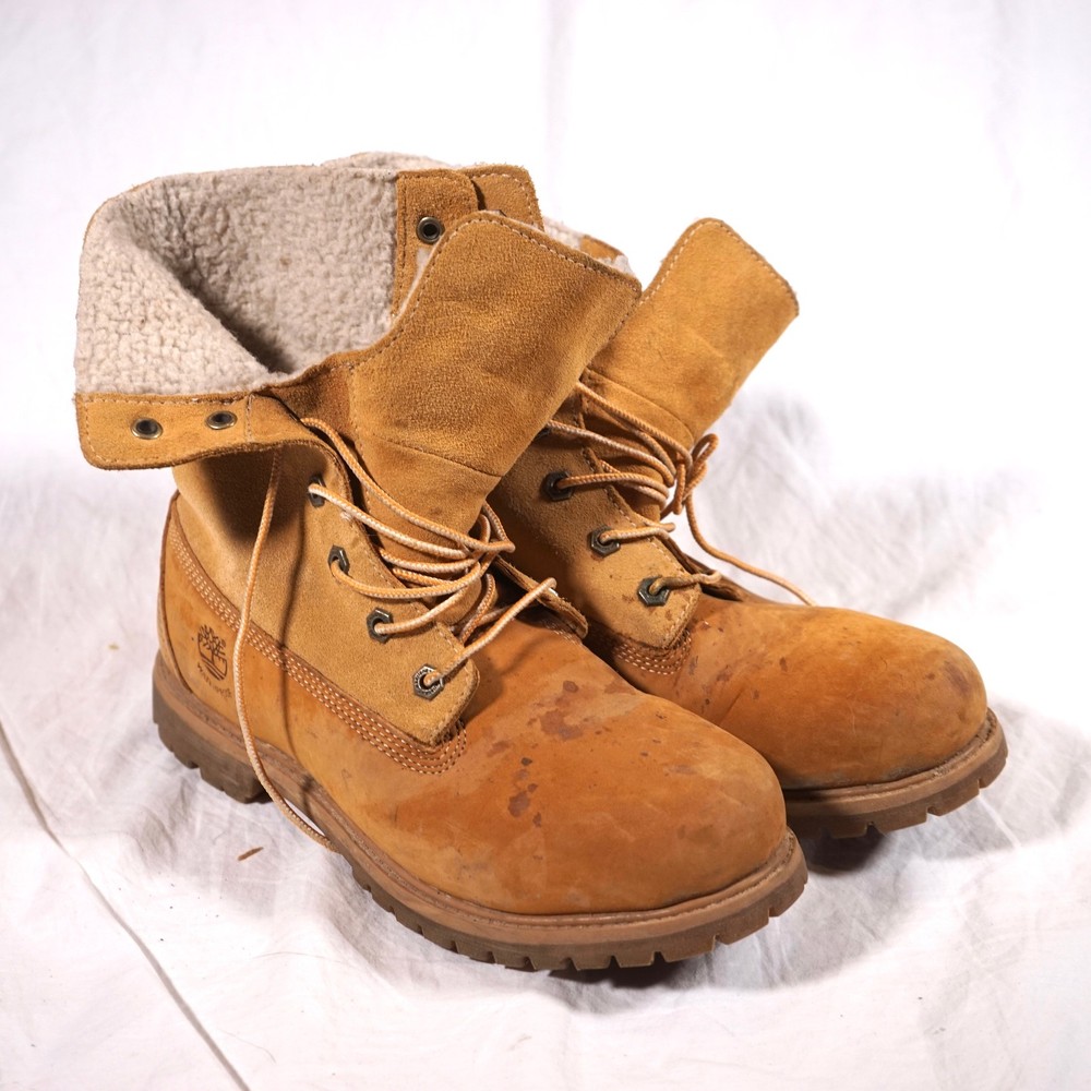 Timberland Womens Authentics Teddy Fleece Fold Down Boots Size 9