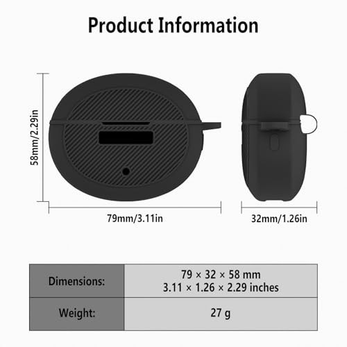 Geiomoo Silicone Case for OnePlus Buds 4, Soft Flexible Scratch Resistant Black
