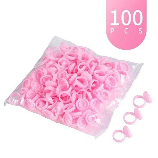 Pink Volume Glue Rings (100pcs)