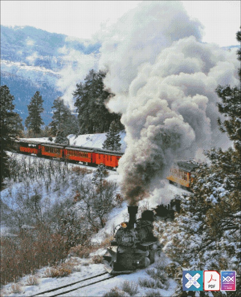 Durango Train - Chart Counted Cross Stitch Pattern Needlework 1042