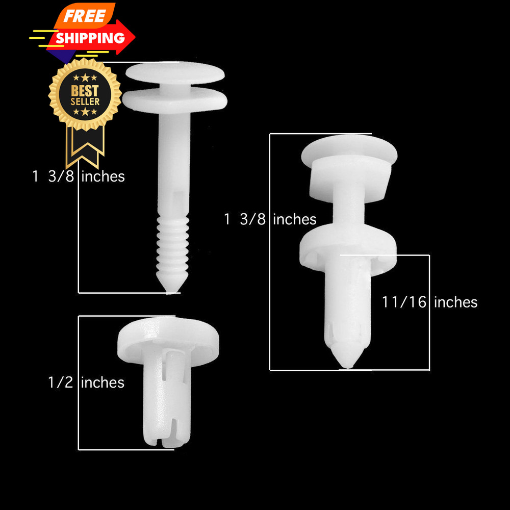 Lantee 20 Pcs Car Door Panel Retainer Clips Replacement 1/4" Hole Size, White