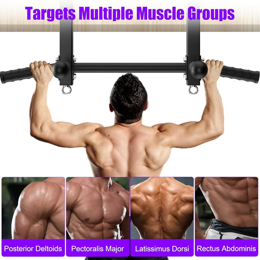 Joist Mounted Pull Up Bar, 650lbs Heavy Duty Strength Training Pullup Bars, Mult