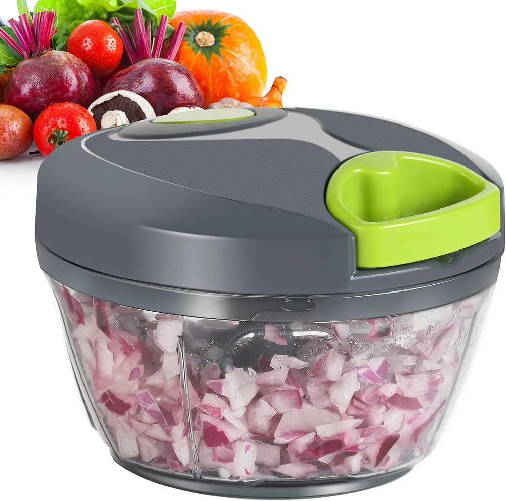 Ourokhome Manual Food Processor Vegetable Chopper, Portable Hand Pull String