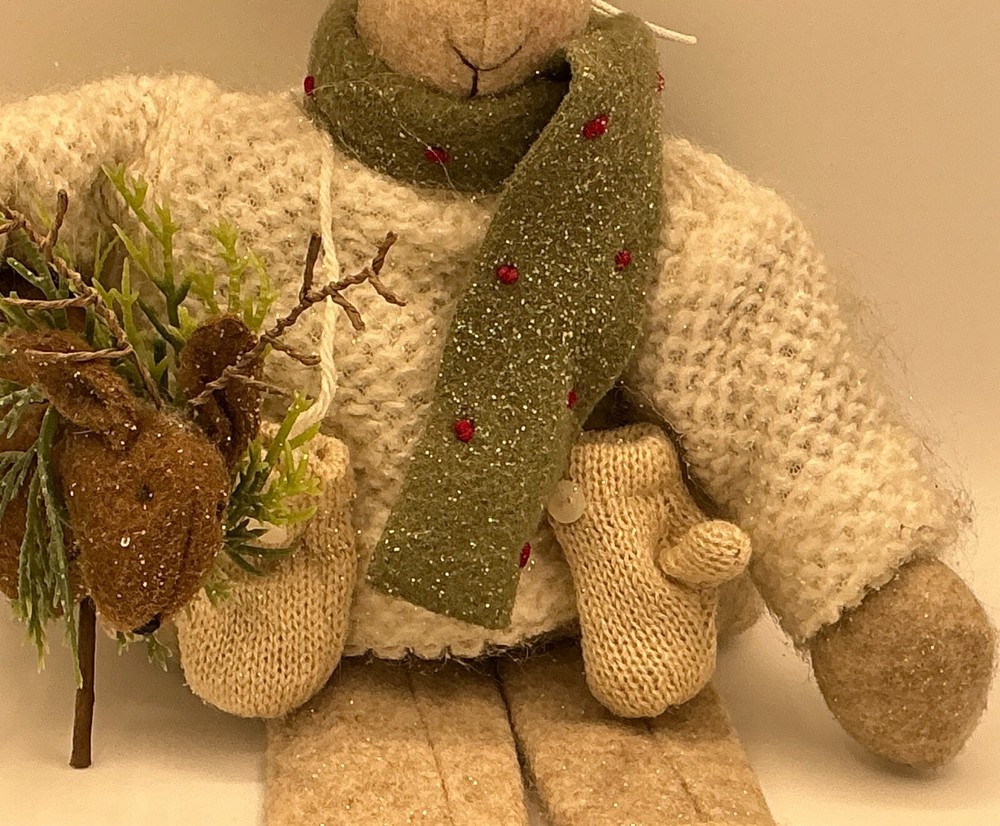 17” Bunny Rabbit Holding Reindeer Soft Craft Doll
