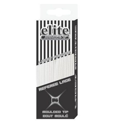 Elite Hockey Referee Skate Laces - All White (NEW)