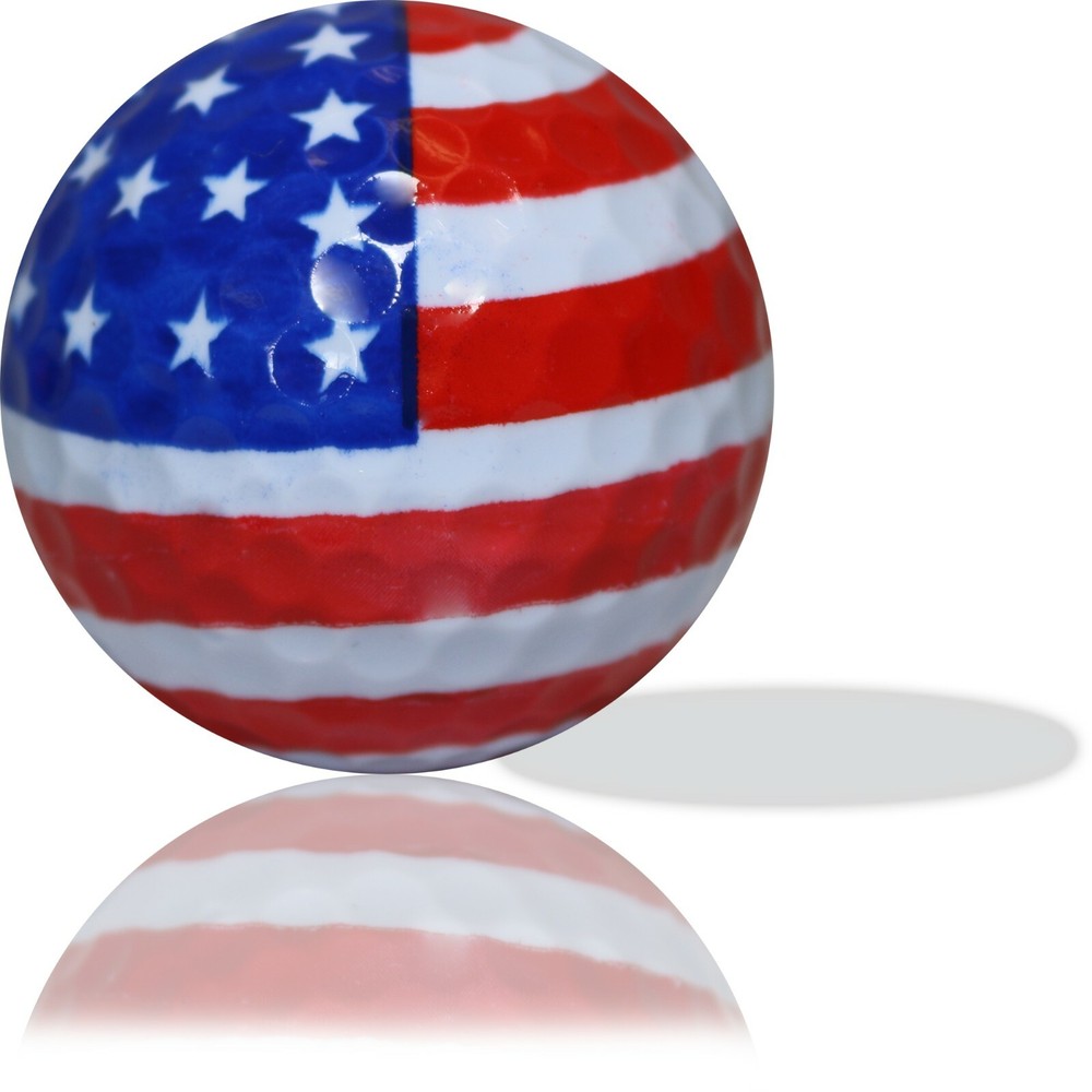US Flag Golf Fullwrap Balls 6 Pack - Perfect Gift Idea!
