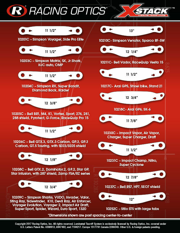 Racing Optics X Stack Tear Offs | Impact Champ Nitro Cyclone | 10231C 30 Pack