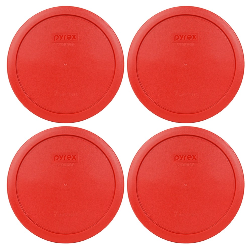 Pyrex 7402-PC 6/7 Cup Poppy Red Lid (4-Pack)