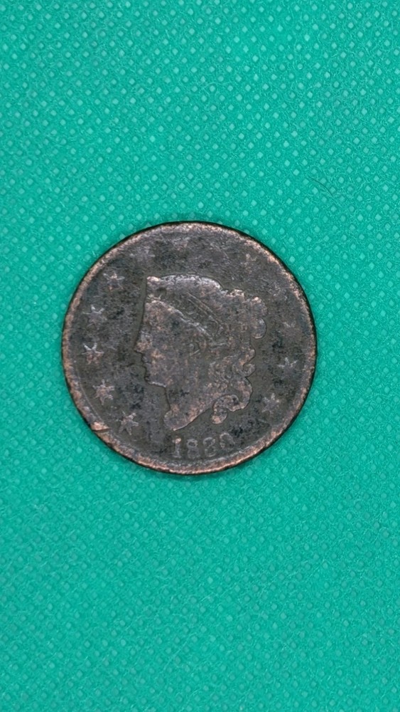 1850 Large One Cent Copper Penny