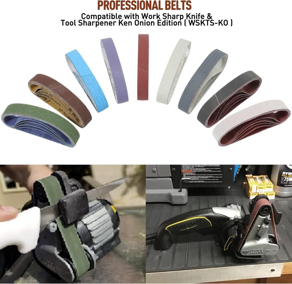 45 Pcs 3/4" x 12" Replacement Knife Sharpener Sanding Belt Kit for Work Sharp...