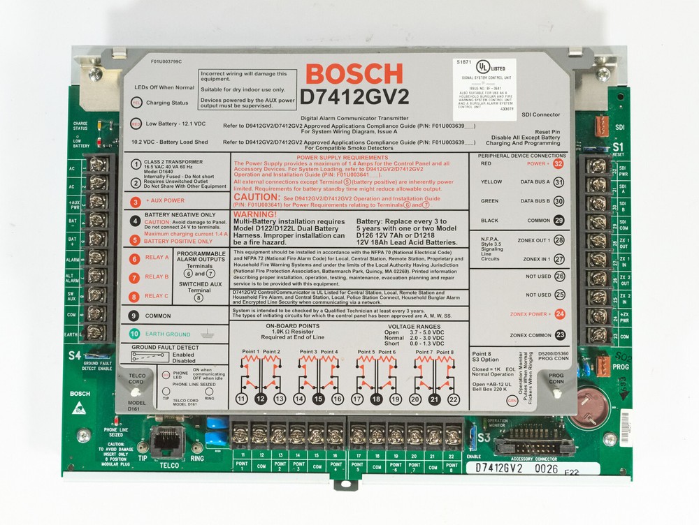 Bosch D7412GV4 Control Panel Digital Alarm Communicator Transmitter