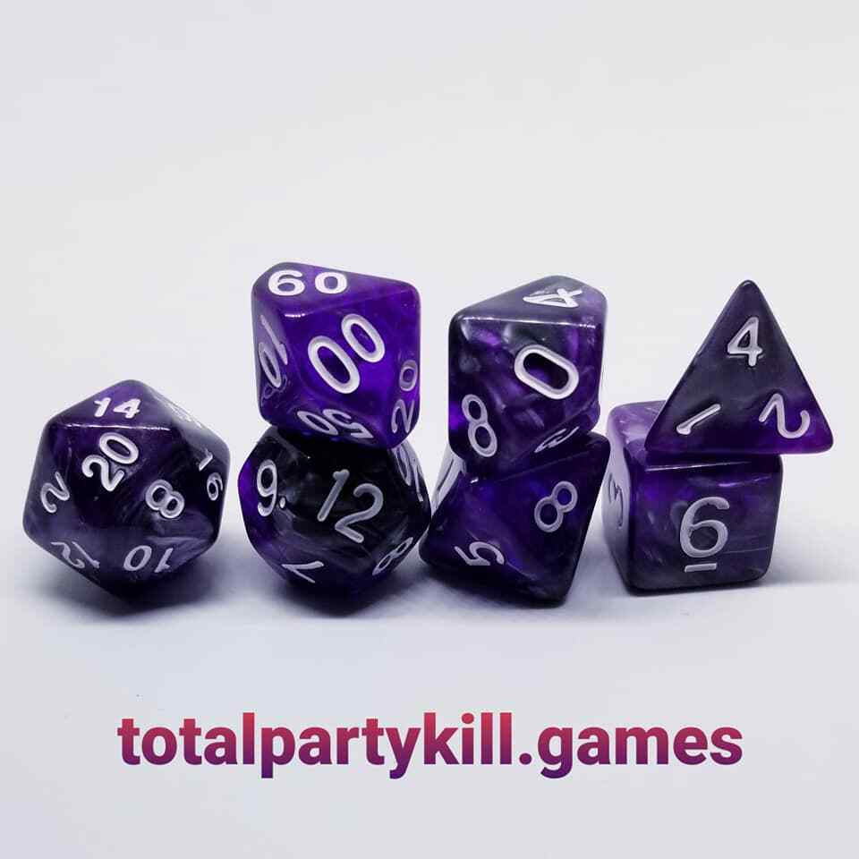 Amethyst Ore 7 Dice Set RPG Polyhedral DND Dungeons Dragons Pathfinder