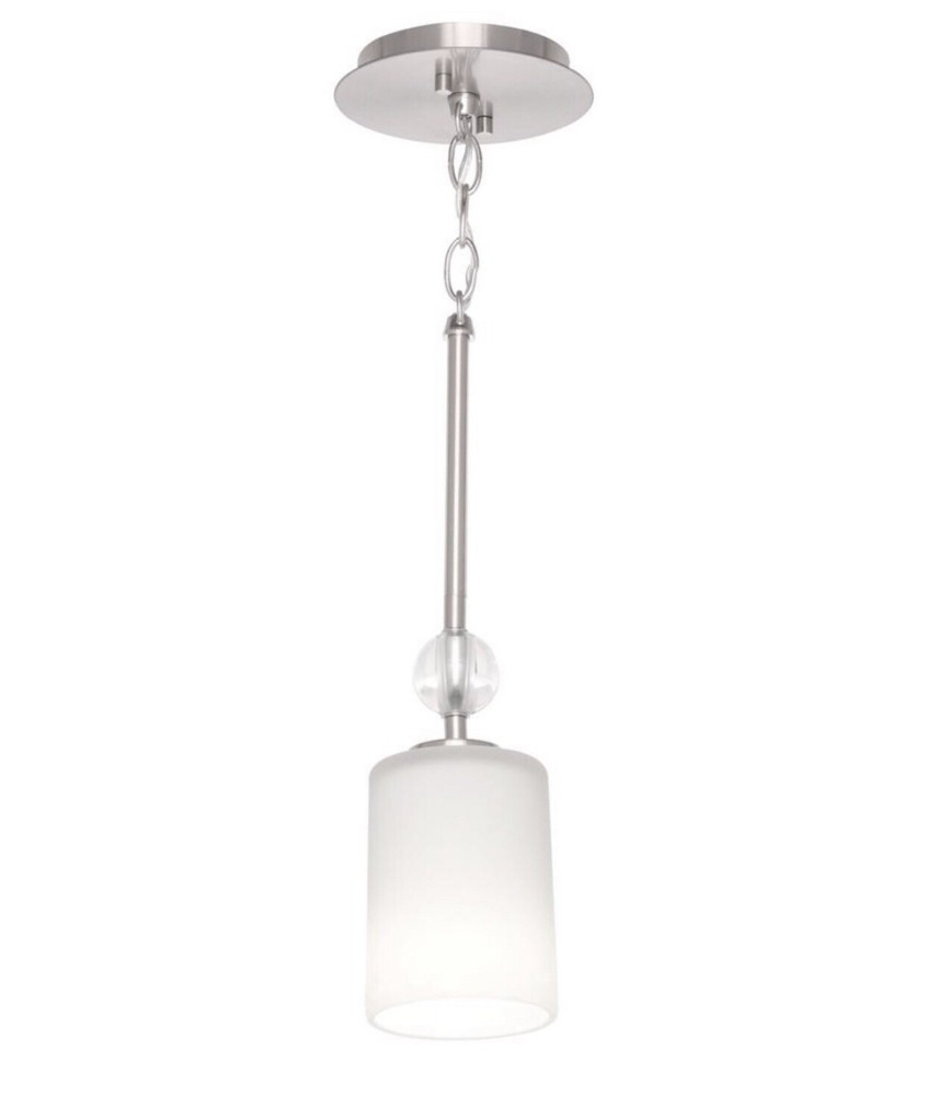 Progress Lighting Compass Collection Mini-Pendant Hanging Lamp White Glass Shade