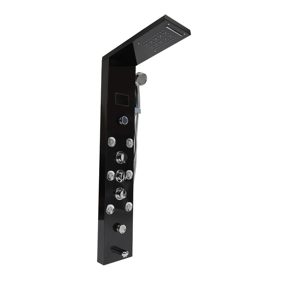 LED Rainfall Head Hand Shower Panel Tower System Bathrooms Waterfall Jets Faucet