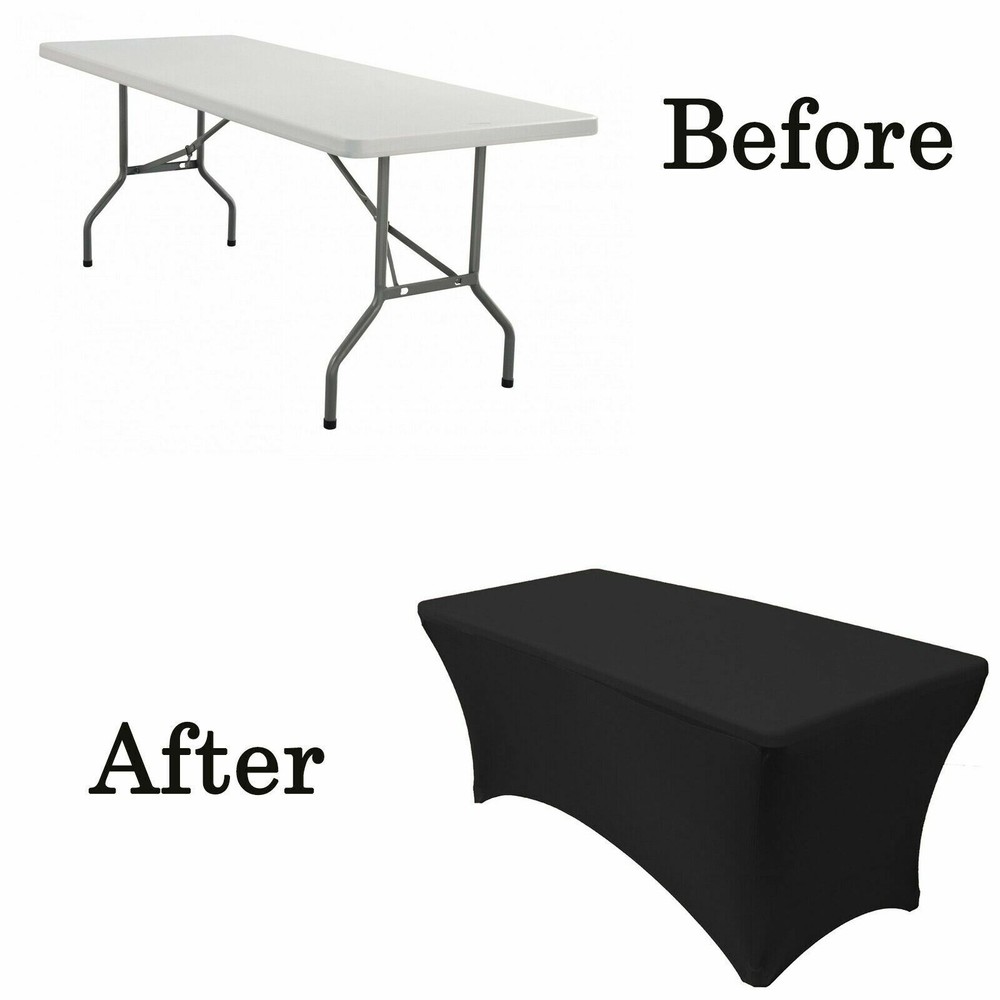 YCC Linens - Stretch Spandex Table Covers, Fitted Rectangular Tablecloths