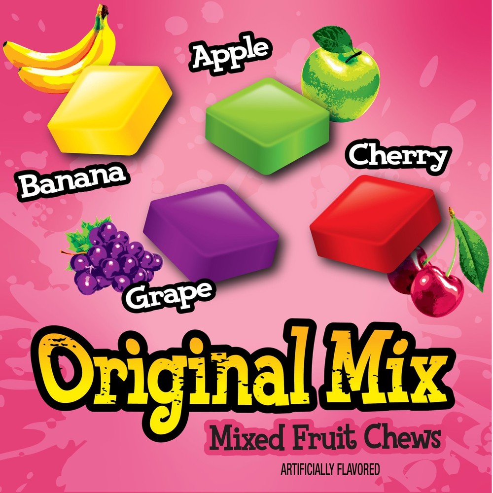 Mixed Fruit Chew Candy, Individually Wrapped, 60 Ounce Jar - Now and Later