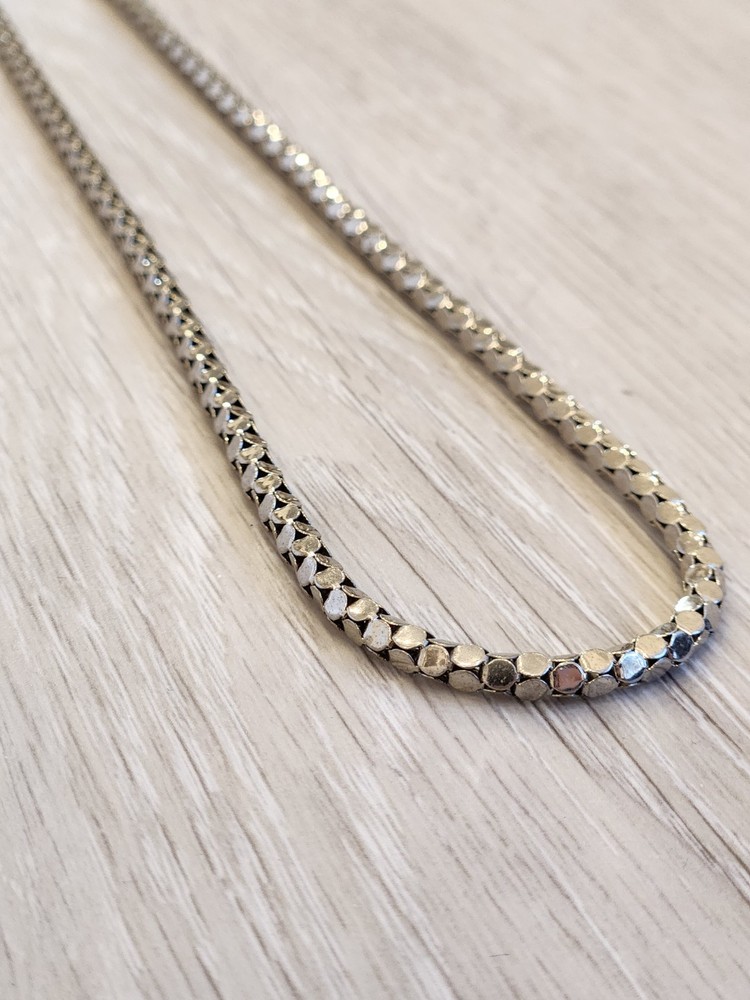 Vintage Silver Tone Abstract Serpent Chain Necklace