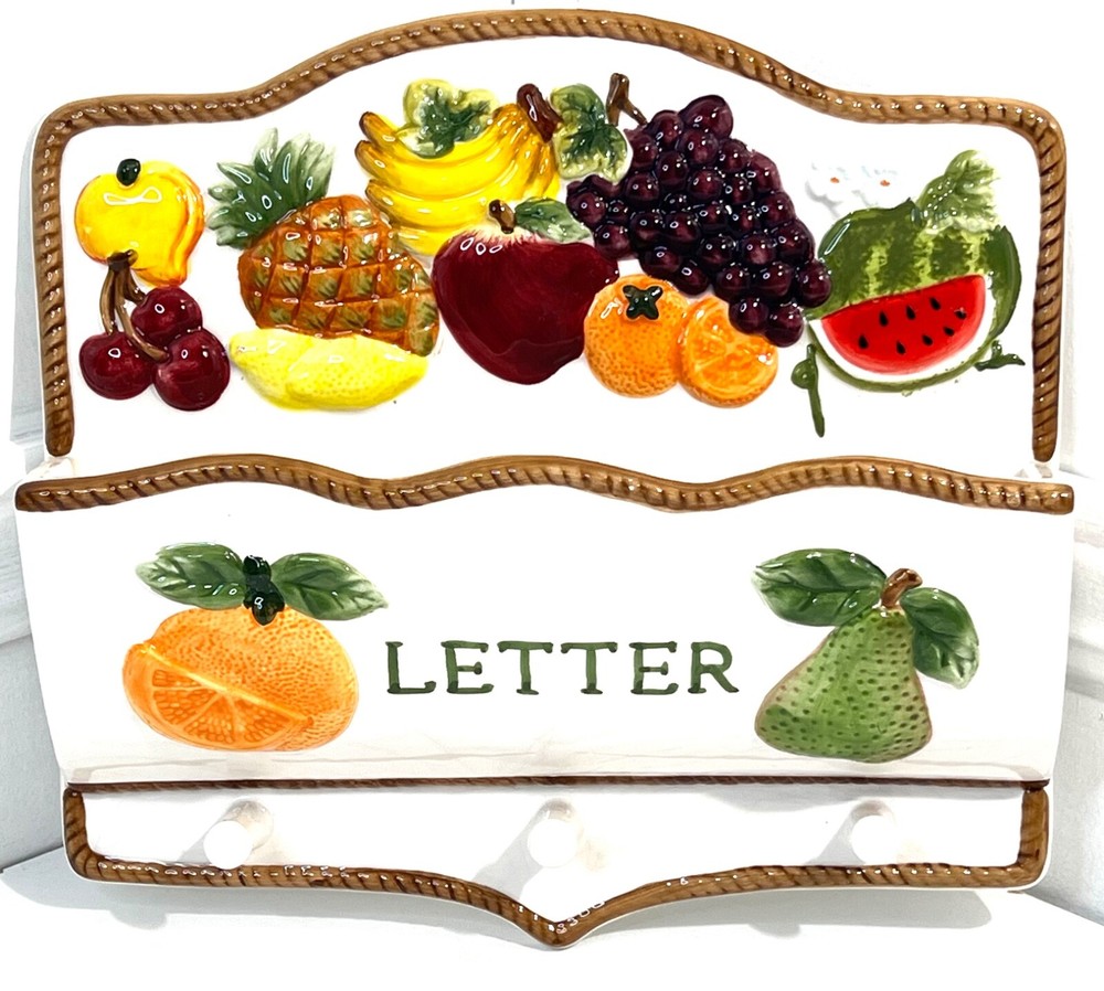 KK Fruit Paradise Mixed Fruit Ceramic Key & Mail Holder