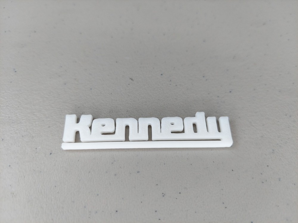 Kennedy Kits Tool Box "Kennedy" Label Placard Emblem Plastic