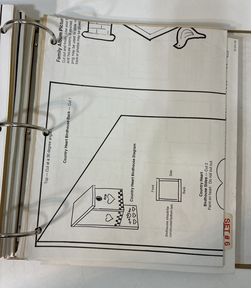 Woodworking and Scroll Saw Pattern Club 3 Ring Binder - ~75 Patterns