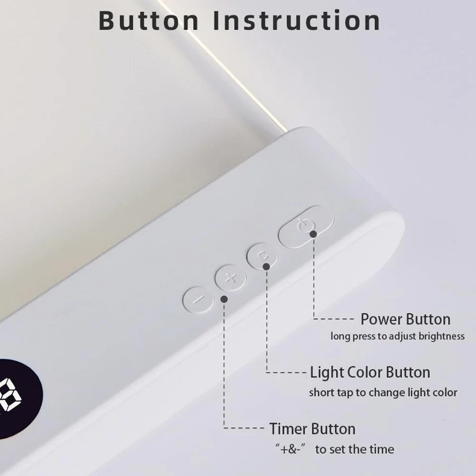 Rechargeable Clear LED Flat Book Light with 3 Color Modes & Timer
