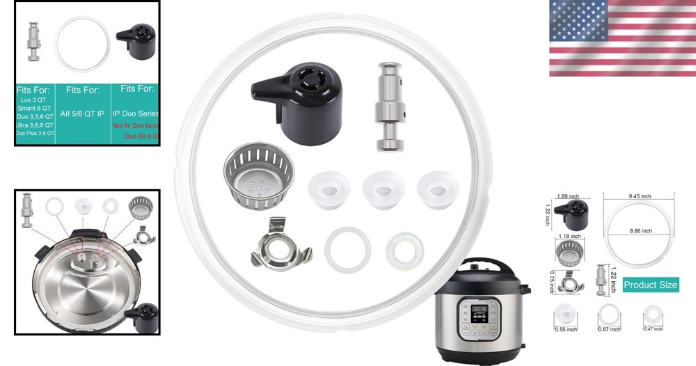 Complete 10-Piece Replacement Set for Instant Pot Duo Series — Secure, Durabl...