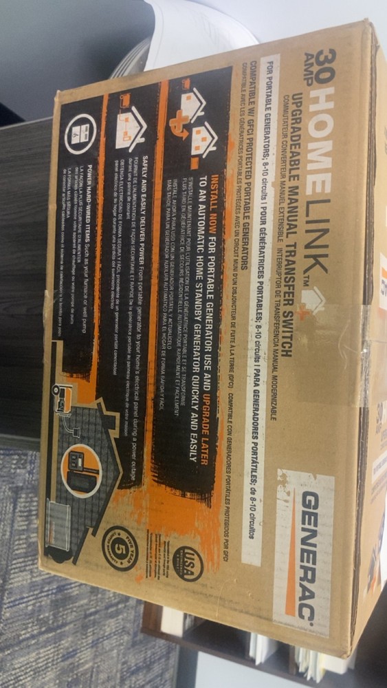 Generac Upgradeable 30Amp Manual Transfer Switch