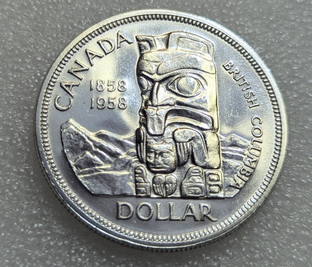 1958 Silver Dollar Canada Totem Pole 80% Silver #144A