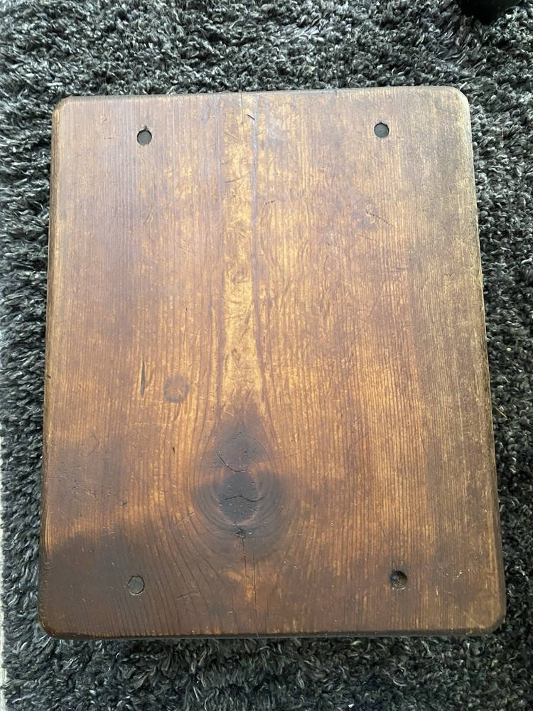 Vtg Solid Wood Footstool 8 1/2” X 11”