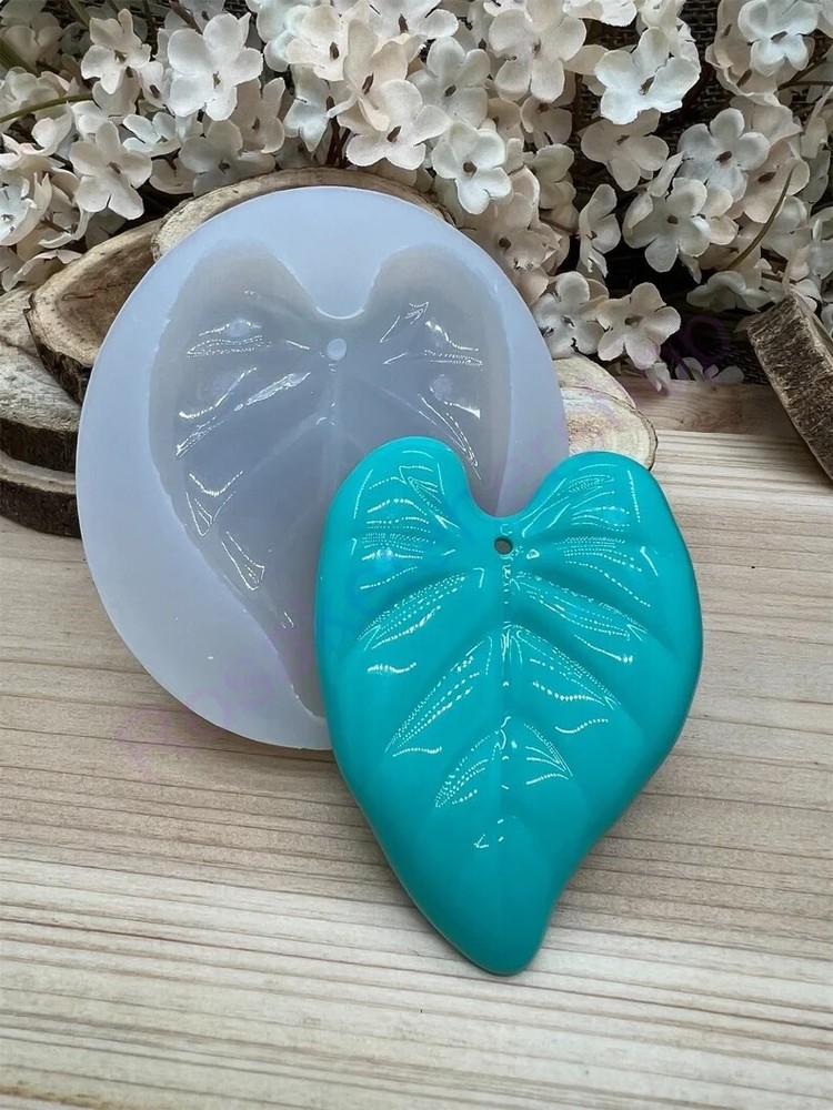 leaf Shiny drop large pendant handmade silicone Mold for crafts