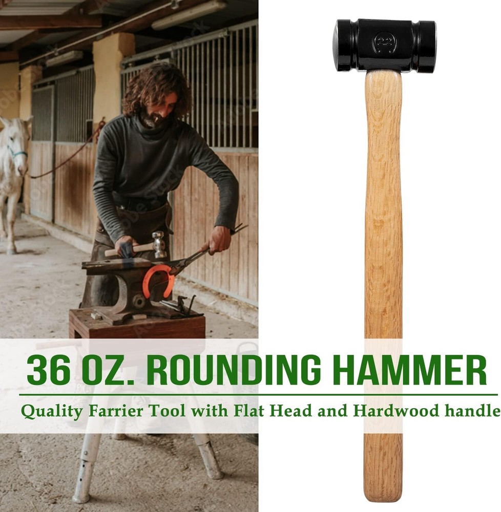 61B 36 OZ Blacksmith Farrier Rounding Hammer Tool For Blacksmithing Forged Tool