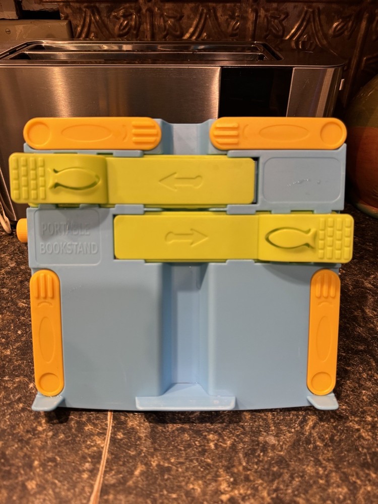 Book Stand, Plastic Adjustable Foldable Book Display Holder with Clips