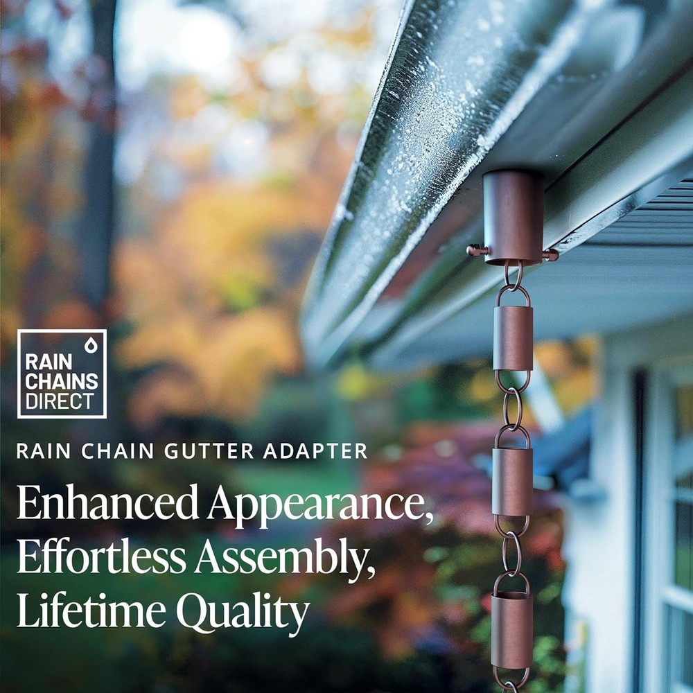 Copper Gutter Adapter for Rain Chains - Transform Your Home's Aesthetic