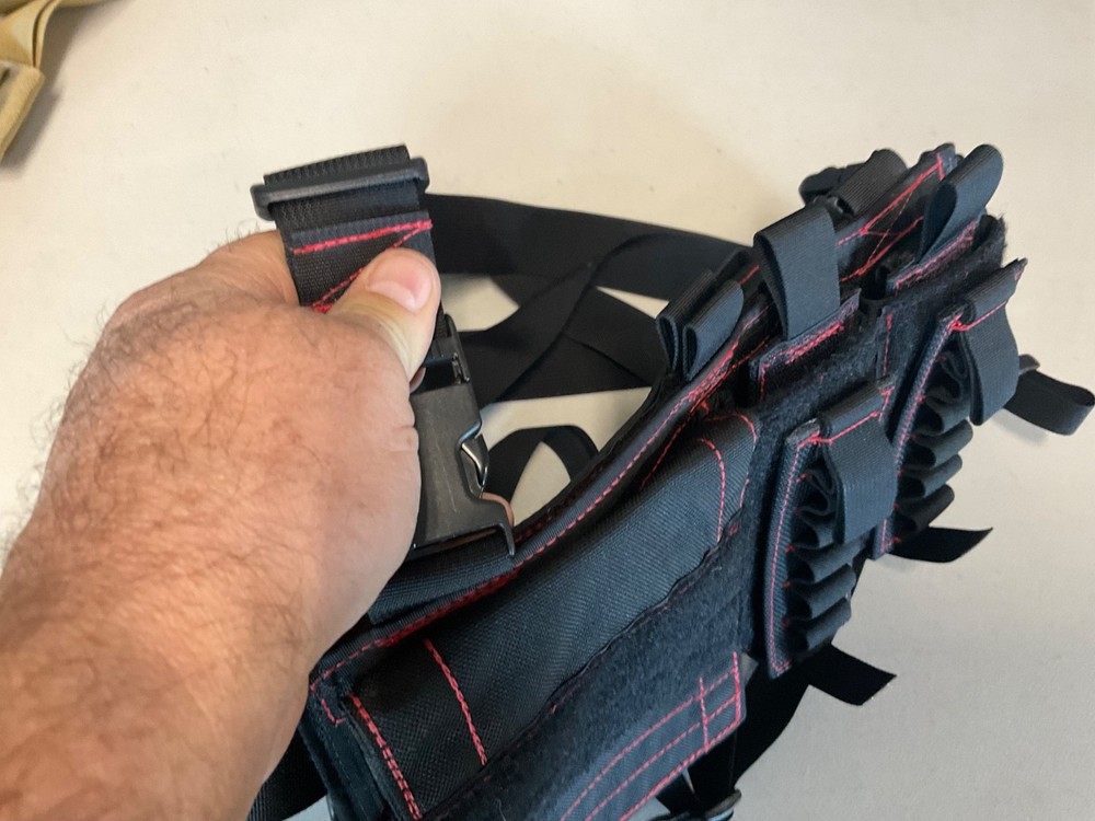 S.O.E. tactical gear 12 guage micro rig , complete set . new black / red thread