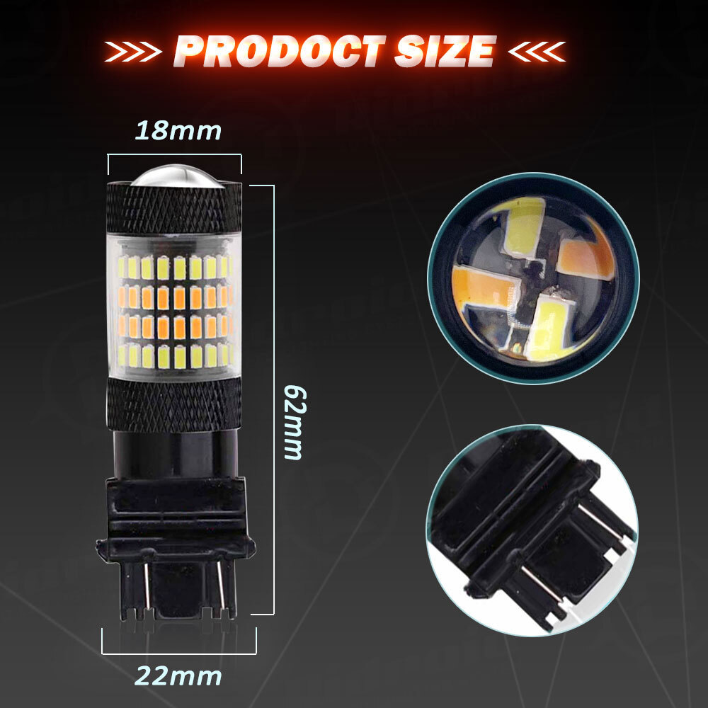 For Chevy Silverado1500 2500 White/Amber Switchback LED Turn Signal Light Bulbs