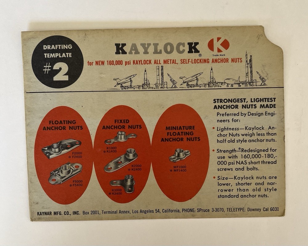 VINTAGE KAYLOCK MINIATURES DRAFTING TEMPLATE # 2